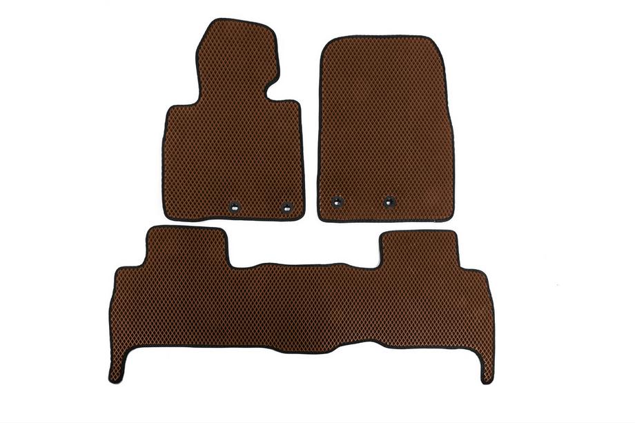 Toyota Land Cruiser 200 2007-2021 EVA V-2 Fußmatten aus Polyurethan (2012-2021, Braun) Image