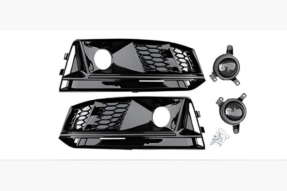 Audi A4 B9 2015-2024 Nebelscheinwerfergitter mit Nebelscheinwerfern RS-Style (2015-2019, 2 Stk., Schwarz) Foto 1