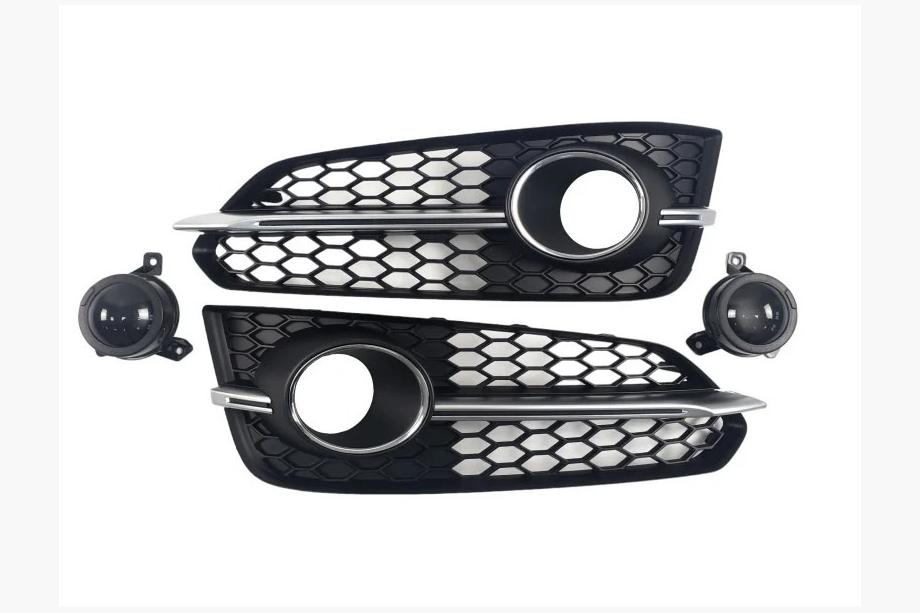 Audi A8 2010-2018 Nebelscheinwerfer-Gitter mit Nebellampe (2014-2018, 2 Stk, Schwarz mit Grau) Image
