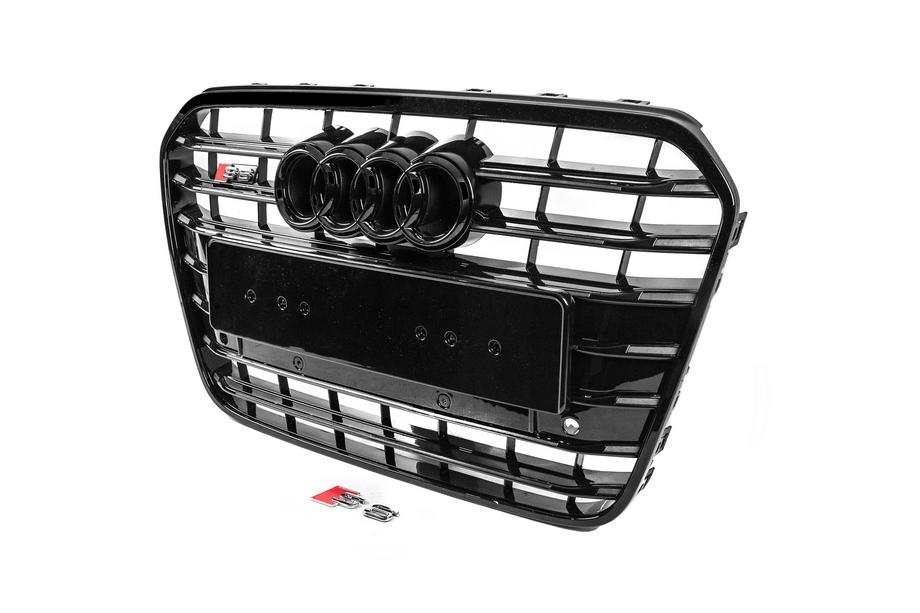 Audi A6 C7 2011-2017 Frontgrill schwarz mit schwarzem Rahmen S-Style (2011-2014) Foto 3