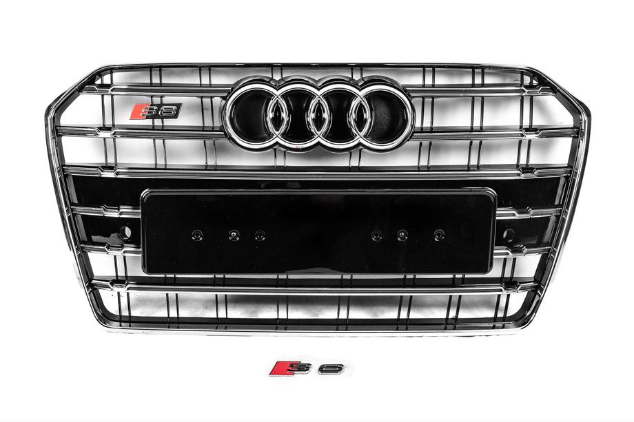 Audi A6 C7 2011-2017 Frontgrill Schwarz mit Chromrahmen S-Style (2014-2017) Image