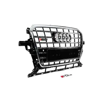 Frontgrill SQ-Style (2012-2017, schwarz mit Chrom) Foto 3