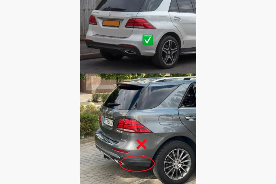 Mercedes GLE/ML class W166 2011-2018 Heckdiffusor für GLE (Design GLE63 Black) Foto 3