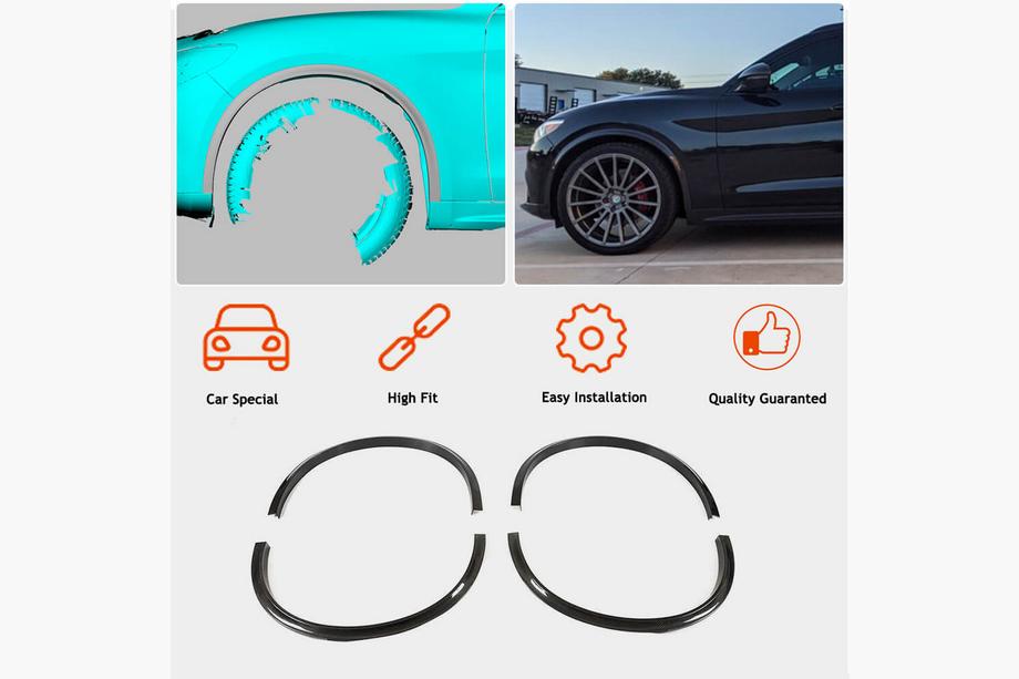 Alfa Romeo Stelvio 2016- Kotflügelverbreiterungen (2017-2023, Carbon) Foto 2