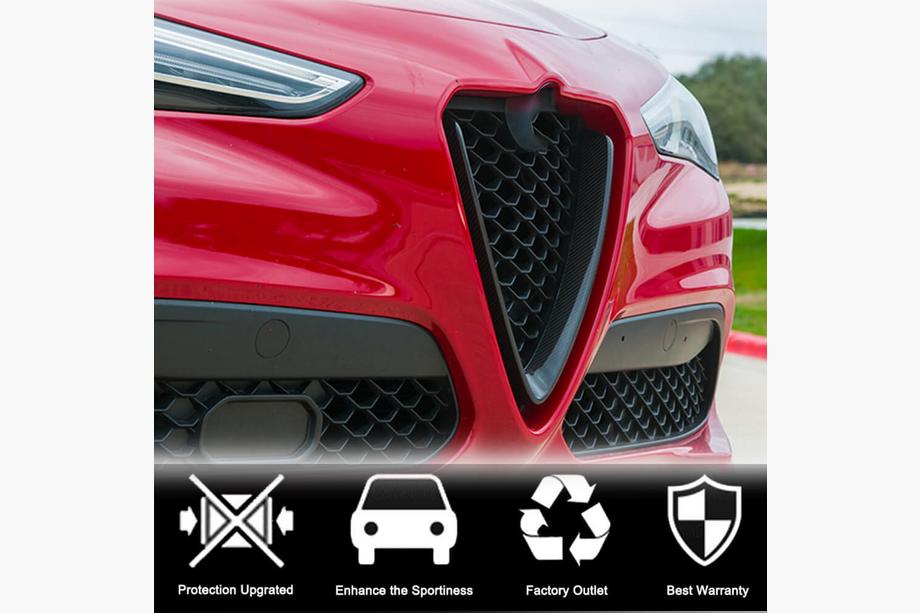 Alfa Romeo Stelvio 2016- Kühlergrill Abdeckung (2017-2023, Trockencarbon) Foto 6