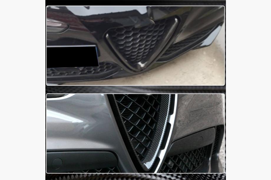 Alfa Romeo Stelvio 2016- Kühlergrill Abdeckung (2017-2023, Trockencarbon) Foto 8
