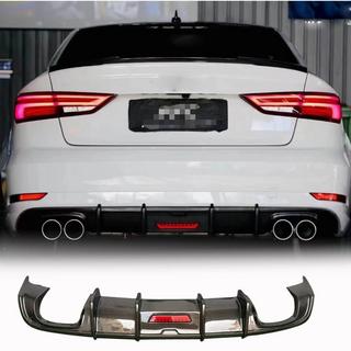 Heckstoßstangen-Diffusor mit LED-Bremslicht (für Base Sedan 2017-2020, Carbon) Audi A3 2012-2020 Foto 1