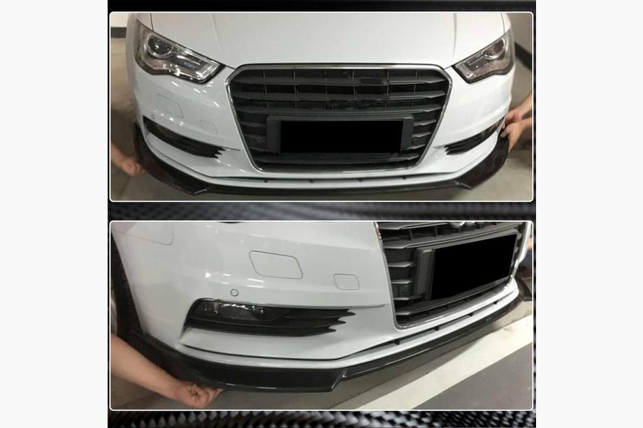 Audi A3 2012-2020 Frontstoßstangen-Lippe Lip V1 (für Base 2012-2016 Sedan, Carbon) Foto 3