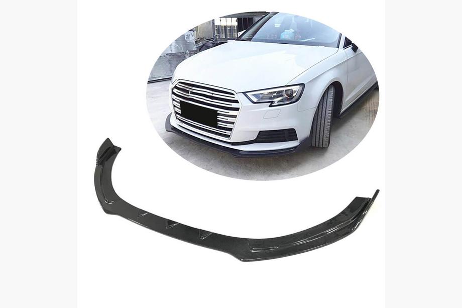 Audi A3 2012-2020 Frontstoßstange Lippe V1 Aufsatz (für Base 2017-2020 HB, Carbon) Foto 1
