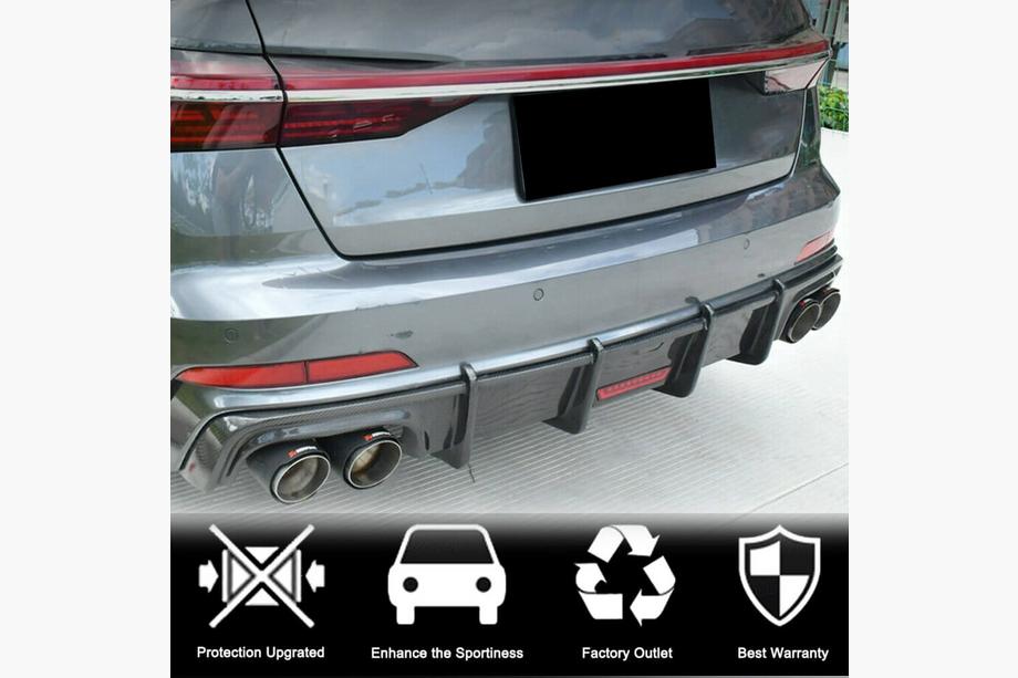 Audi A6 C8 2018–2025 Heckdiffusor für Stoßstange (für Base Sedan 2018-2023, Carbon) Foto 2