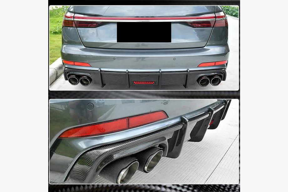 Audi A6 C8 2018–2025 Heckdiffusor für Stoßstange (für Base Sedan 2018-2023, Carbon) Foto 3