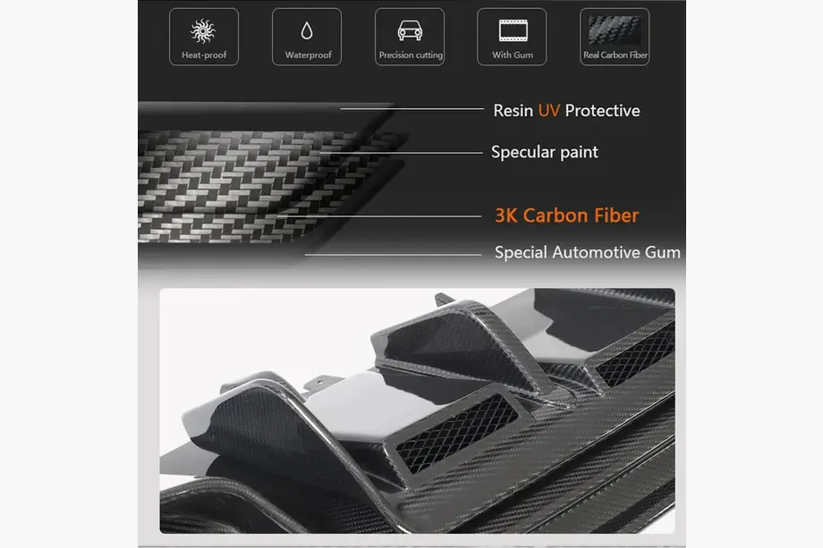 Heckdiffusor V1 (für Spyder 2020+, Carbon) Audi R8 2015- Foto 4