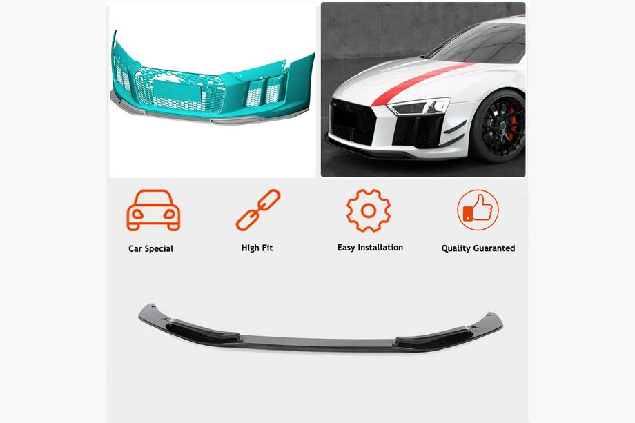 Audi R8 2015- Frontlippe Lip V3 für Frontstoßstange (2015-2020, Carbon) Foto 2