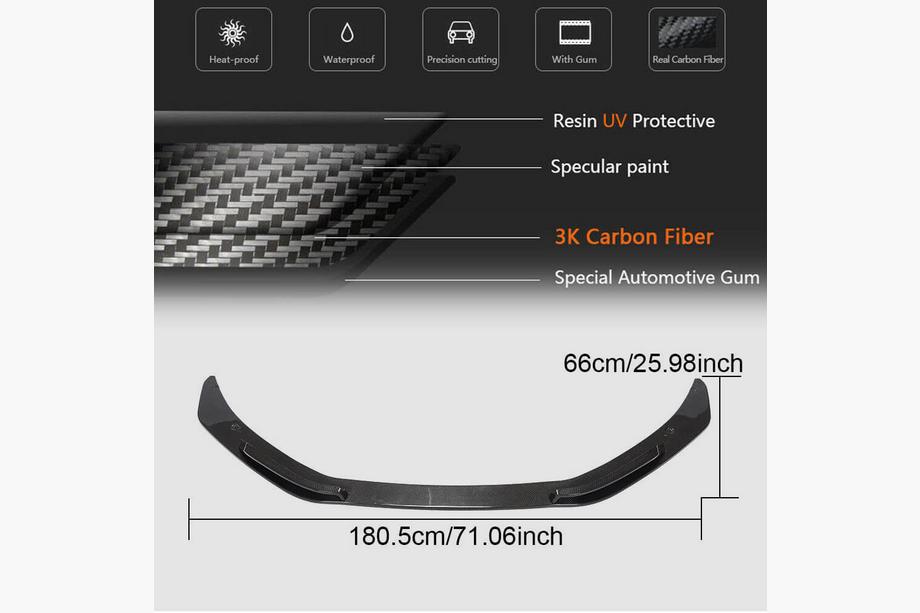 Audi R8 2015- Frontlippe Lip V3 für Frontstoßstange (2015-2020, Carbon) Foto 6