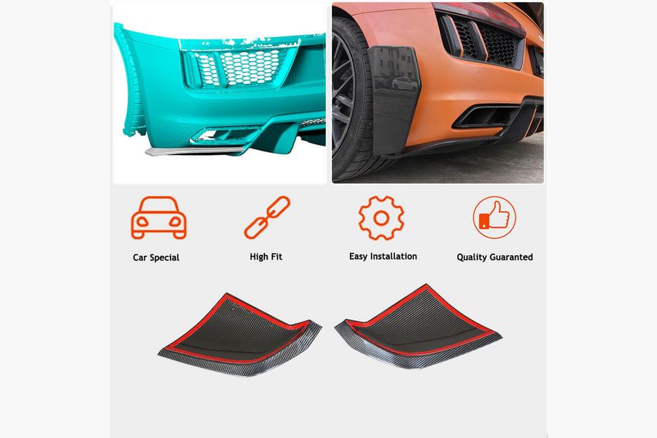 Audi R8 2015- Heckstoßstangen-Splitter V2 (2015-2020, Carbon) Foto 2
