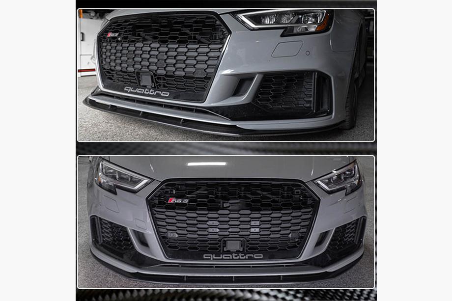 Audi A3 2012-2020 Frontstoßstangen-Lippe V5 (für RS3 Sedan 2017-2020, Carbon) Foto 4