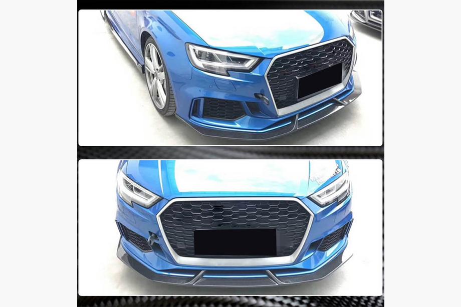 Audi A3 2012-2020 Frontstoßstangen-Lippenspoiler V4 (für RS3 Sedan 2017-2020, Carbon) Foto 5