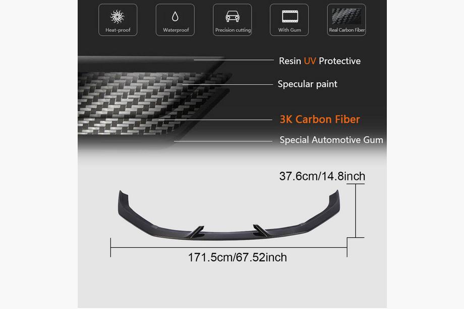 Audi A3 2012-2020 Frontstoßstangen-Lippenspoiler V4 (für RS3 Sedan 2017-2020, Carbon) Foto 6