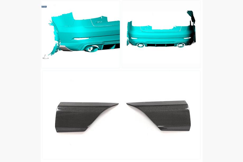 Audi A3 2012-2020 Heckstoßstangen-Flaps (für RS3 Sedan 2017-2019, Carbon) Foto 2