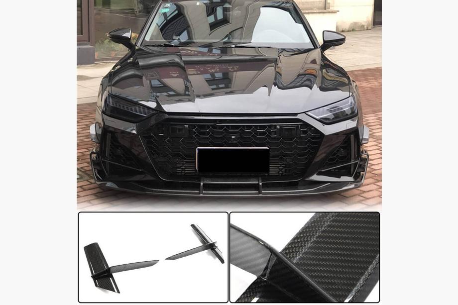 Audi A7 2018- Abdeckungen für Lufteinlässe Frontstoßstange V1 (für RS7 2018-2022, Trockencarbon) Foto 1