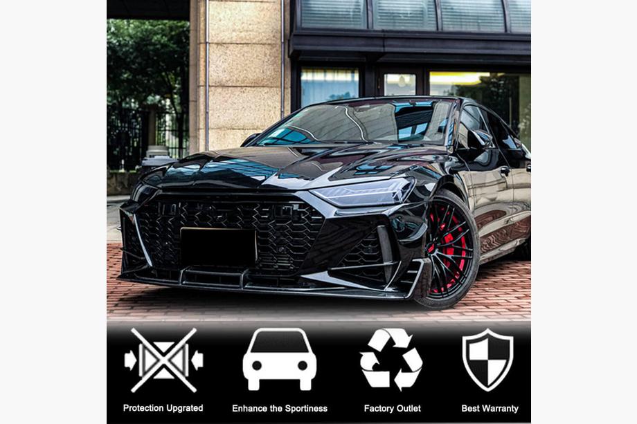 Audi A7 2018- Abdeckungen für Lufteinlässe Frontstoßstange V1 (für RS7 2018-2022, Trockencarbon) Foto 3