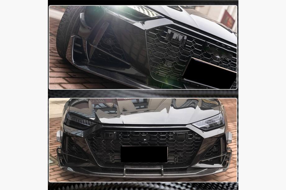 Audi A7 2018- Abdeckungen für Lufteinlässe Frontstoßstange V1 (für RS7 2018-2022, Trockencarbon) Foto 4