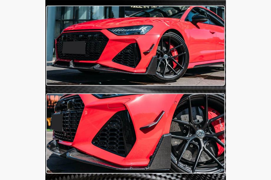 Audi A7 2018- Lufteinlassabdeckungen Frontstoßstange V2 (für RS7 2018-2022, Trockencarbon) Foto 2