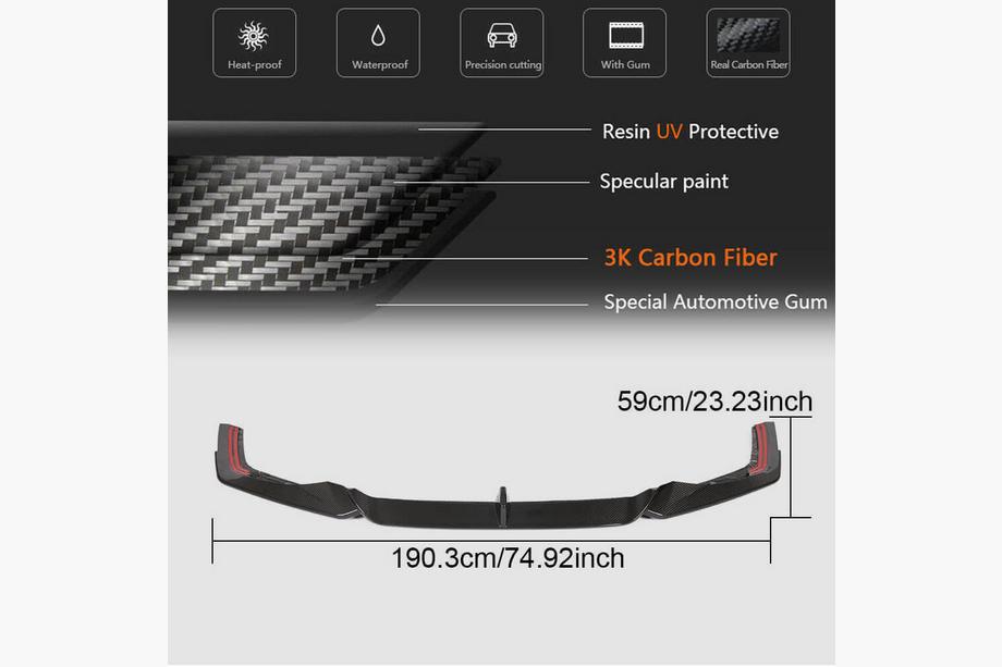 Audi A7 2018- Frontstoßstangen Lippe V2 (für RS7, Trockencarbon) Foto 5