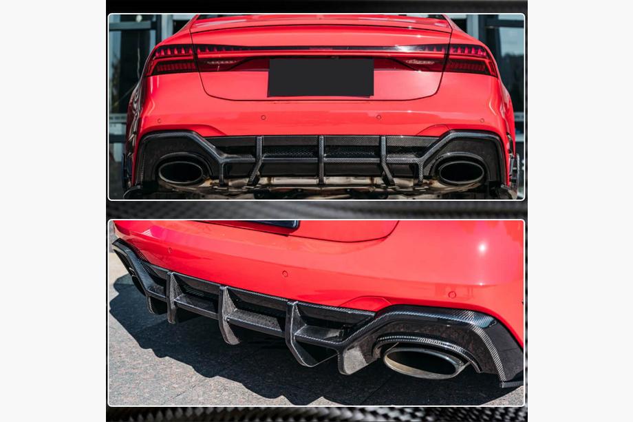 Audi A7 2018- Heckdiffusor Stoßstange (für RS7 2018-2022, Trockencarbon) Foto 3