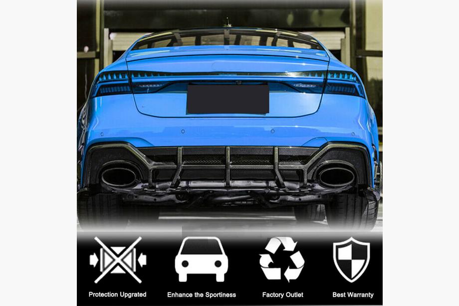 Audi A7 2018- Heckdiffusor Stoßstange (für RS7 2018-2022, Trockencarbon) Foto 5