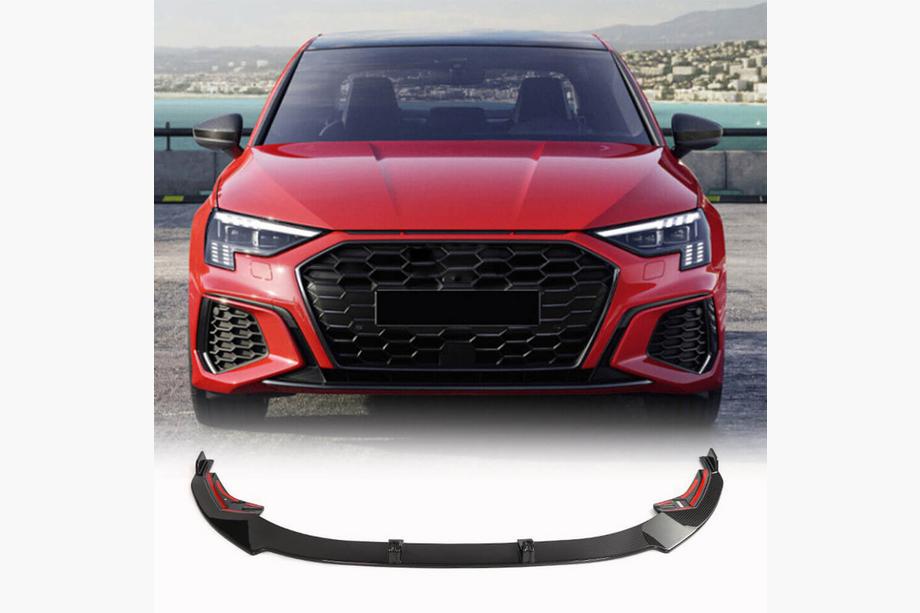 Audi A3 2020- Frontstoßstangen-Lippe (für S-Line Sedan 2020-2023, Carbon) Foto 1