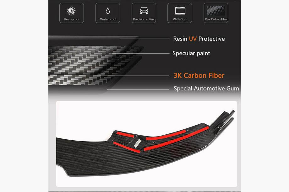 Audi A3 2020- Frontstoßstangen-Lippe (für S-Line Sedan 2020-2023, Carbon) Foto 4