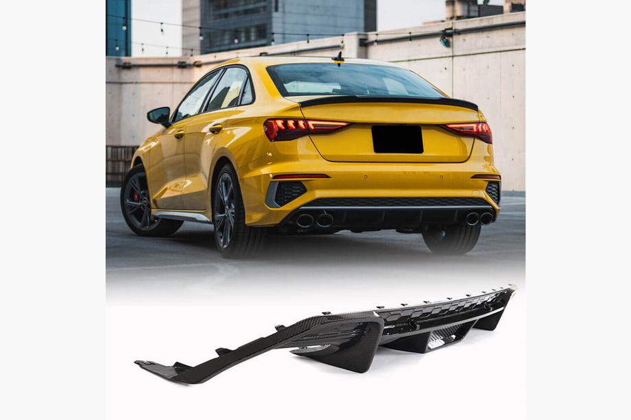 Audi A3 2020- Heckstoßstangen-Diffusor V1 (für S-Line Sedan 2020-2023, Carbon) Foto 1