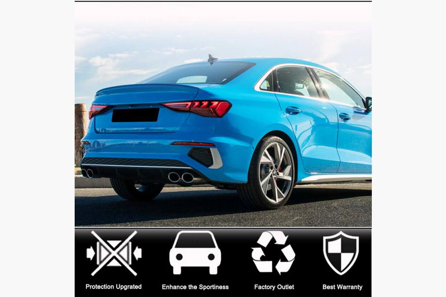 Audi A3 2020- Heckstoßstangen-Diffusor V1 (für S-Line Sedan 2020-2023, Carbon) Foto 2