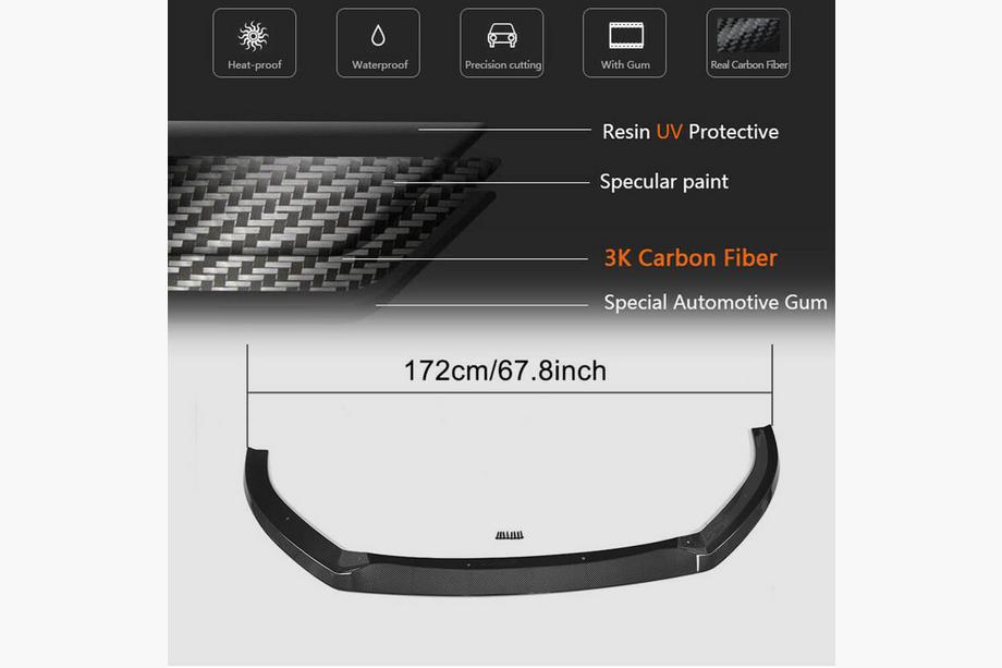 Audi A3 2012-2020 Frontlippe Lip V5 (für S-Line Sedan 2017-2020, Carbon) Foto 6