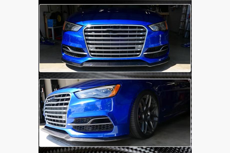 Audi A3 2012-2020 Frontstoßstangen-Lippe Lip V1 (für S-Line Sedan 2012-2016, Carbon) Foto 4