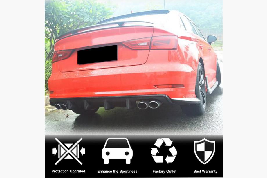 Audi A3 2012-2020 Heckstoßstangen-Diffusor V3 (für S-Line Sedan 2012-2016, Carbon) Foto 2