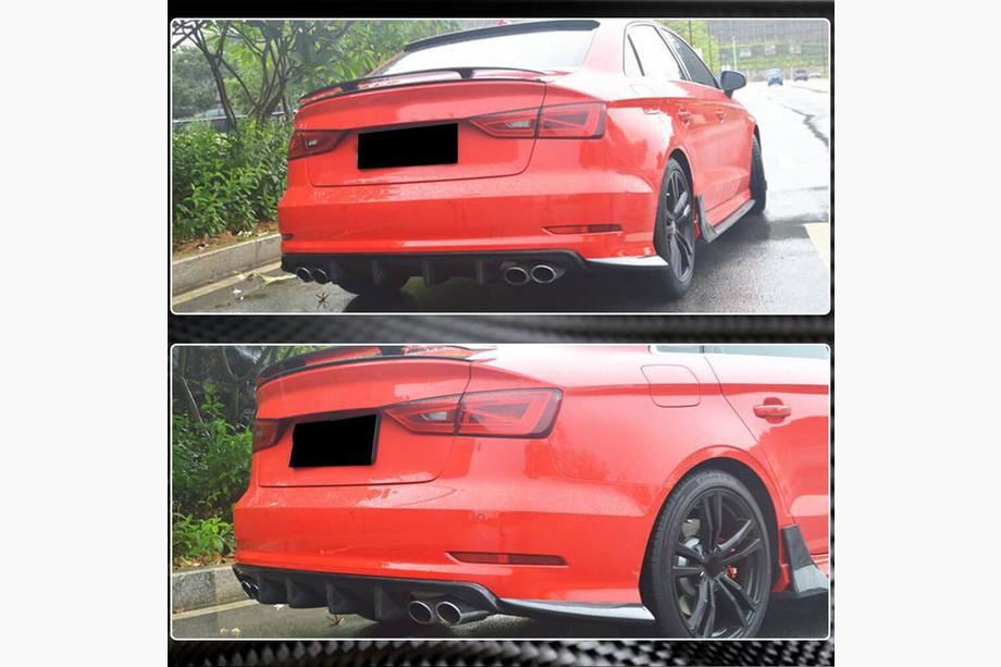 Audi A3 2012-2020 Heckstoßstangen-Diffusor V3 (für S-Line Sedan 2012-2016, Carbon) Foto 3