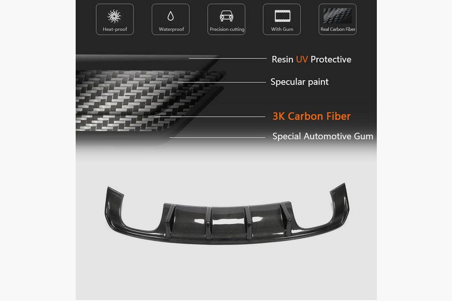 Audi A3 2012-2020 Heckstoßstangen-Diffusor V3 (für S-Line Sedan 2012-2016, Carbon) Foto 5