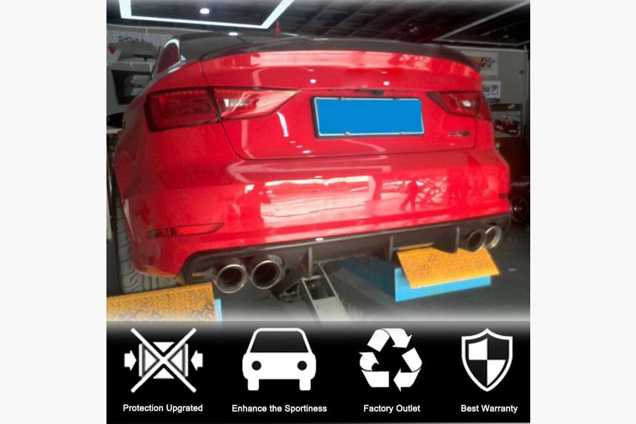 Audi A3 2012-2020 Heckstoßstangen-Diffusor V2 (für S-Line Sedan 2012-2016, Carbon) Foto 3