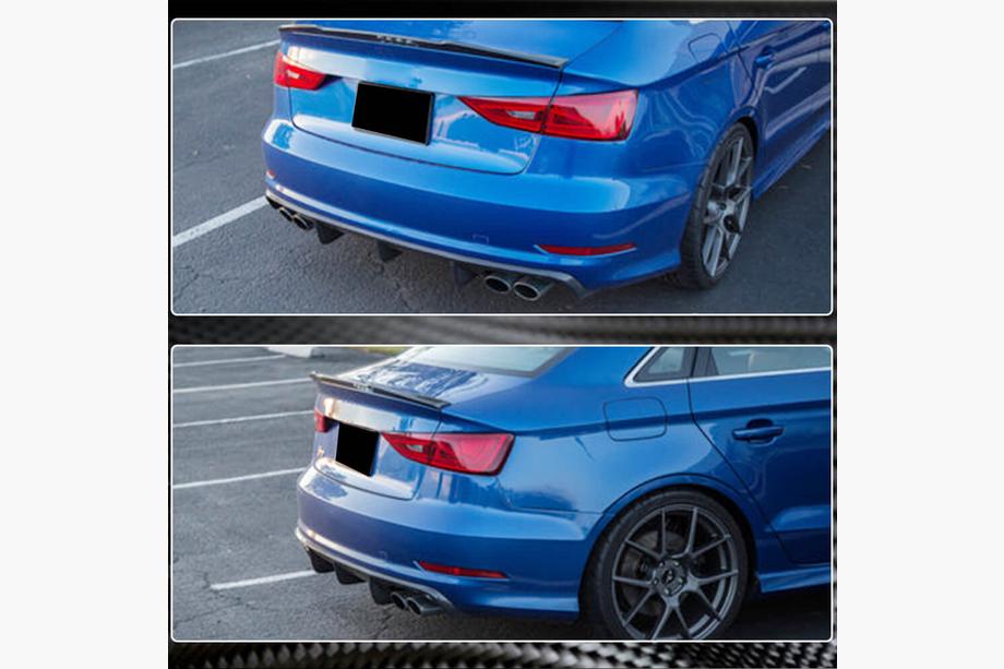 Audi A3 2012-2020 Heckstoßstangen-Diffusor V2 (für S-Line Sedan 2012-2016, Carbon) Foto 5