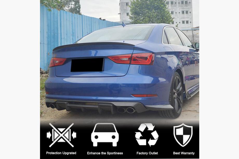 Audi A3 2012-2020 Heckstoßstangen-Diffusor V1 (für S-Line Sedan 2012-2016, Carbon) Foto 2