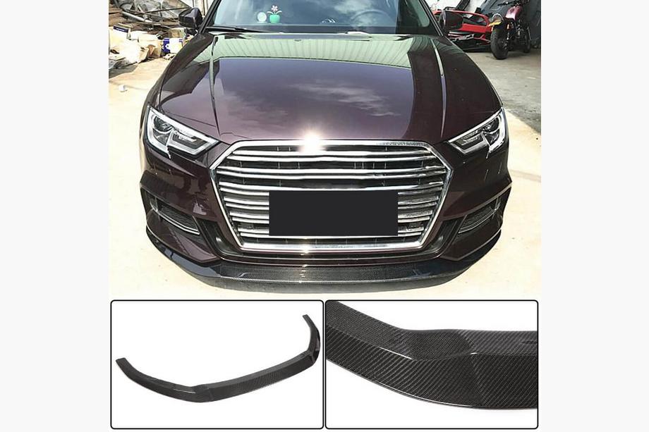 Audi A3 2012-2020 Frontstoßstangen-Lippe Lip V3 (für S-Line Sedan 2017-2020, Carbon) Foto 1