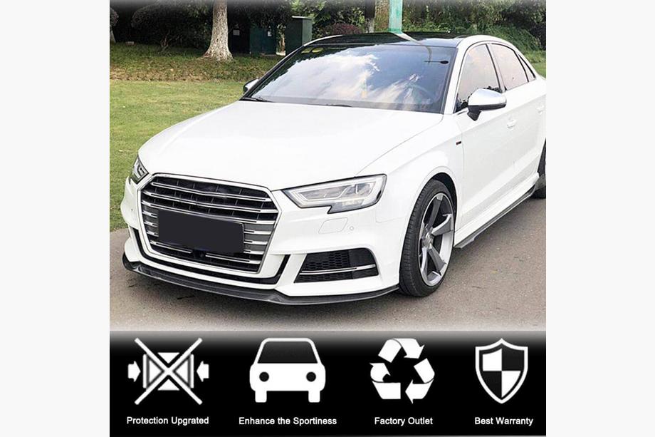 Audi A3 2012-2020 Frontstoßstangen-Lippe Lip V3 (für S-Line Sedan 2017-2020, Carbon) Foto 2