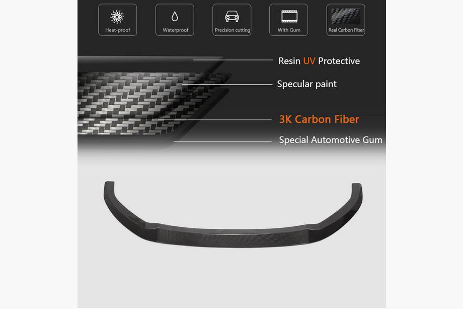Audi A3 2012-2020 Frontstoßstangen-Lippe Lip V3 (für S-Line Sedan 2017-2020, Carbon) Foto 5