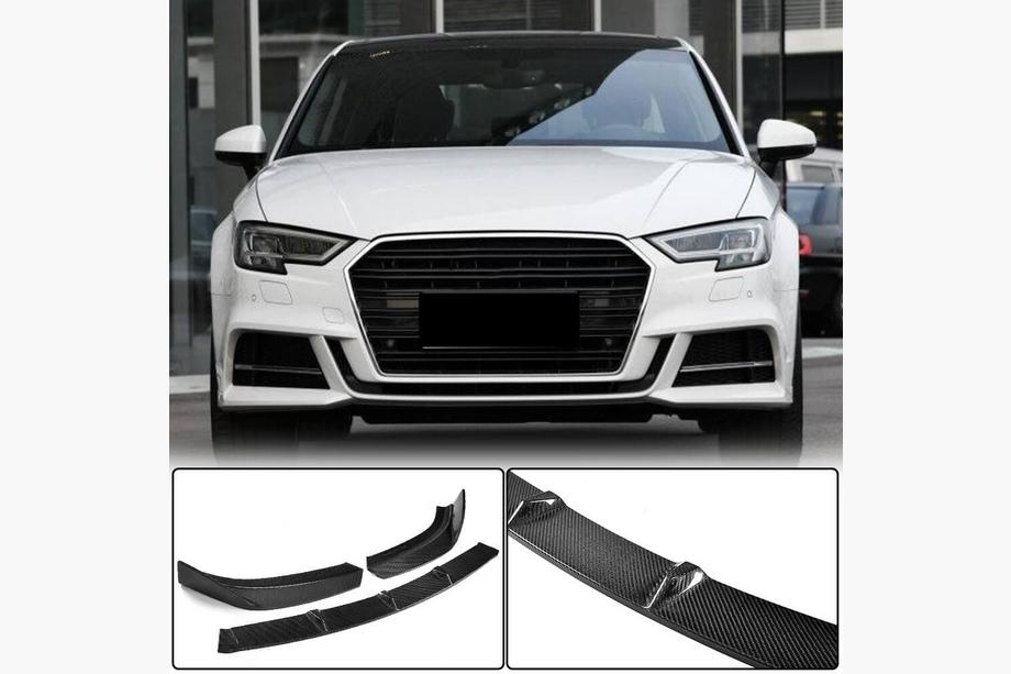 Audi A3 2012-2020 Frontstoßstangenlippe Lip V2 (für S-Line Sedan 2017-2020, Carbon) Foto 1