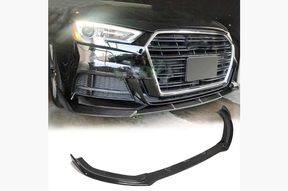 Audi A3 2012-2020 Frontstoßstangen-Lippe Lip V1 (für S-Line 2017-2020 Sedan, Carbon) Foto 1