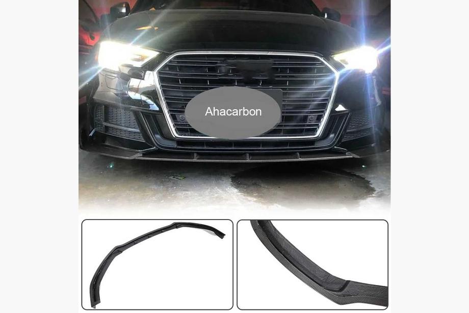 Audi A3 2012-2020 Frontstoßstangen-Lippe Lip V1 (für S-Line 2017-2020 Sedan, Carbon) Foto 2
