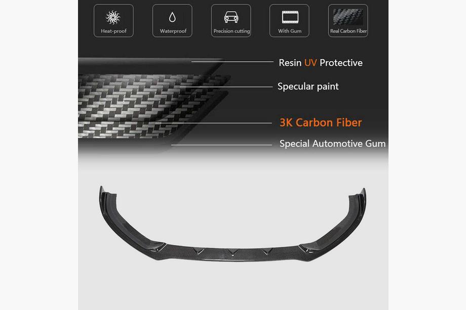 Audi A3 2012-2020 Frontstoßstangen-Lippe Lip V1 (für S-Line 2017-2020 Sedan, Carbon) Foto 3