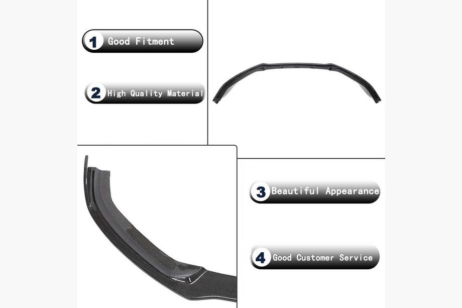 Audi A3 2012-2020 Frontstoßstangen-Lippe Lip V1 (für S-Line 2017-2020 Sedan, Carbon) Foto 5